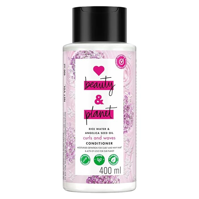 Love Beauty & Planet Rice Water & Angelica Seed Oil Curls And Waves Conditioner 400ml Image