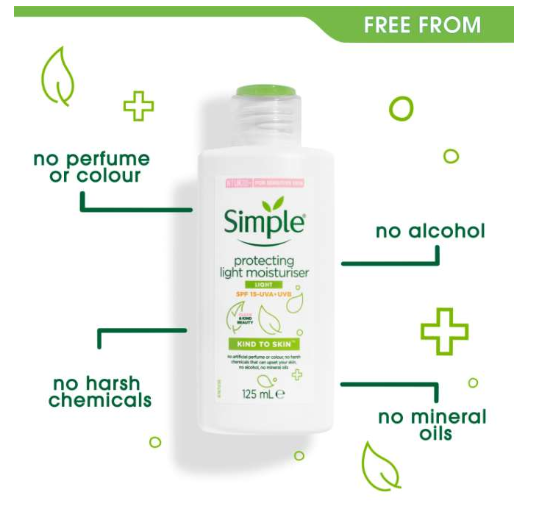 Simple Kind to Skin Protecting Light Moisturizer 125ml Image