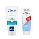 Dove Antibacterial Handcream 75g + Ponds Antibacterial Facial Foam 100(Combo Pack) Image