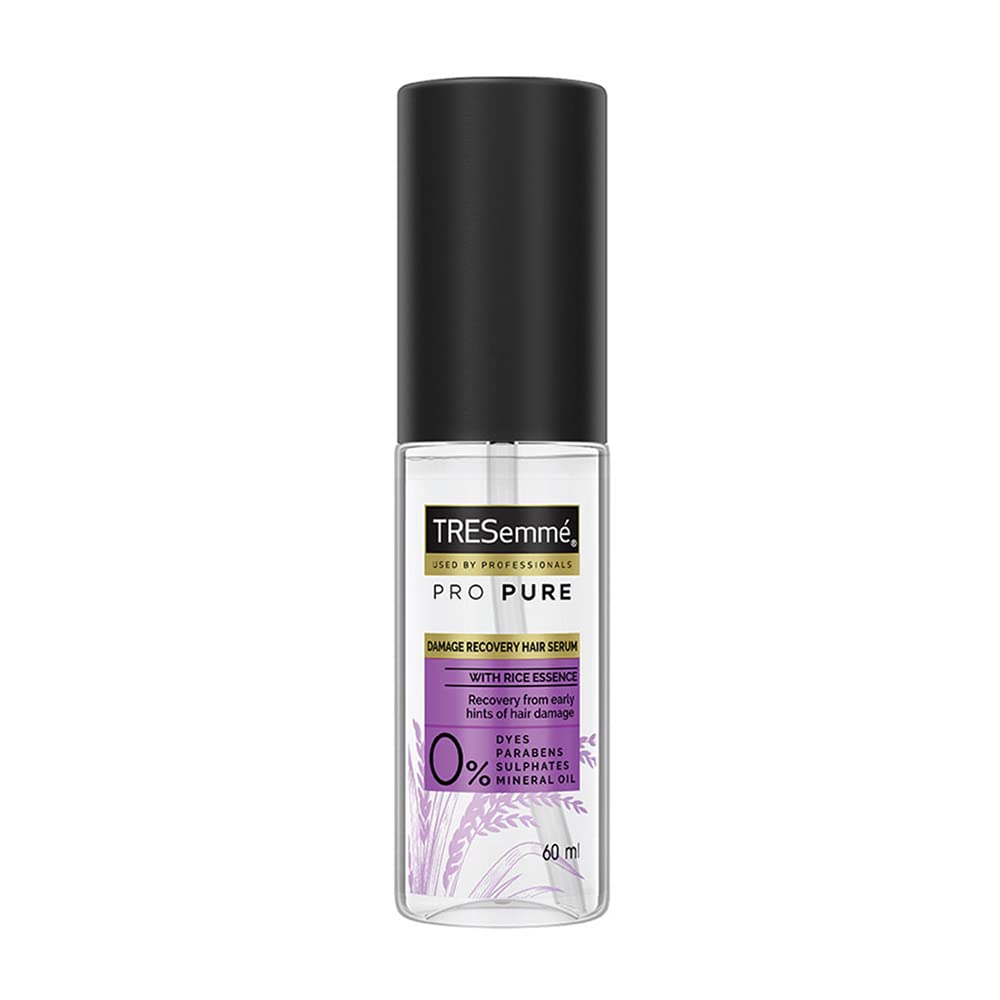TRESemme Pro Pure Damage Recovery Serum, with Fermented Rice Water, Sulphate Free & Paraben Free, for Damaged Hair, 60 ml Image