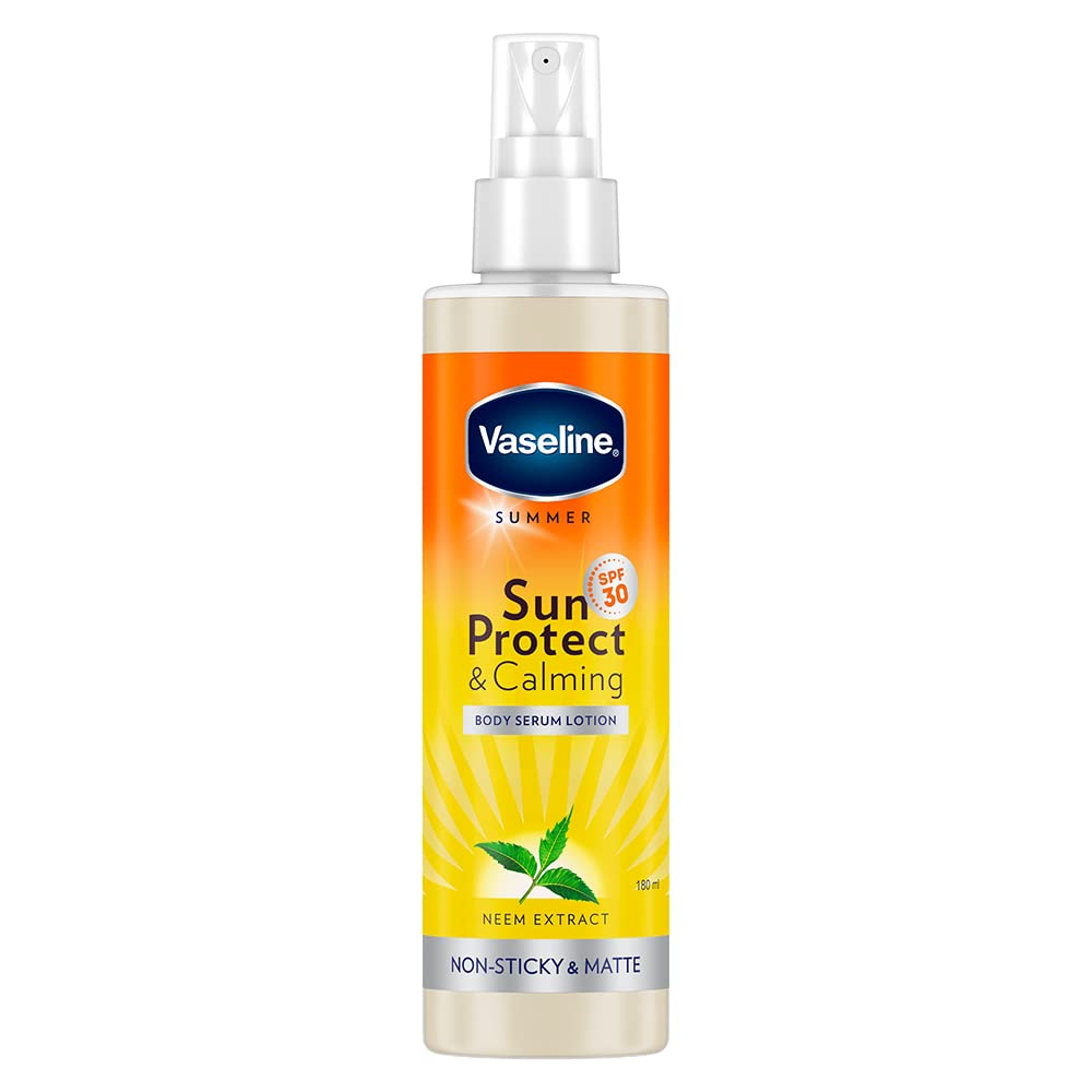 Vaseline Sun Protect & Calming SPF 30 Body Serum Lotion 180ml, For Non-Sticky & Matte Sun Protected Skin Image