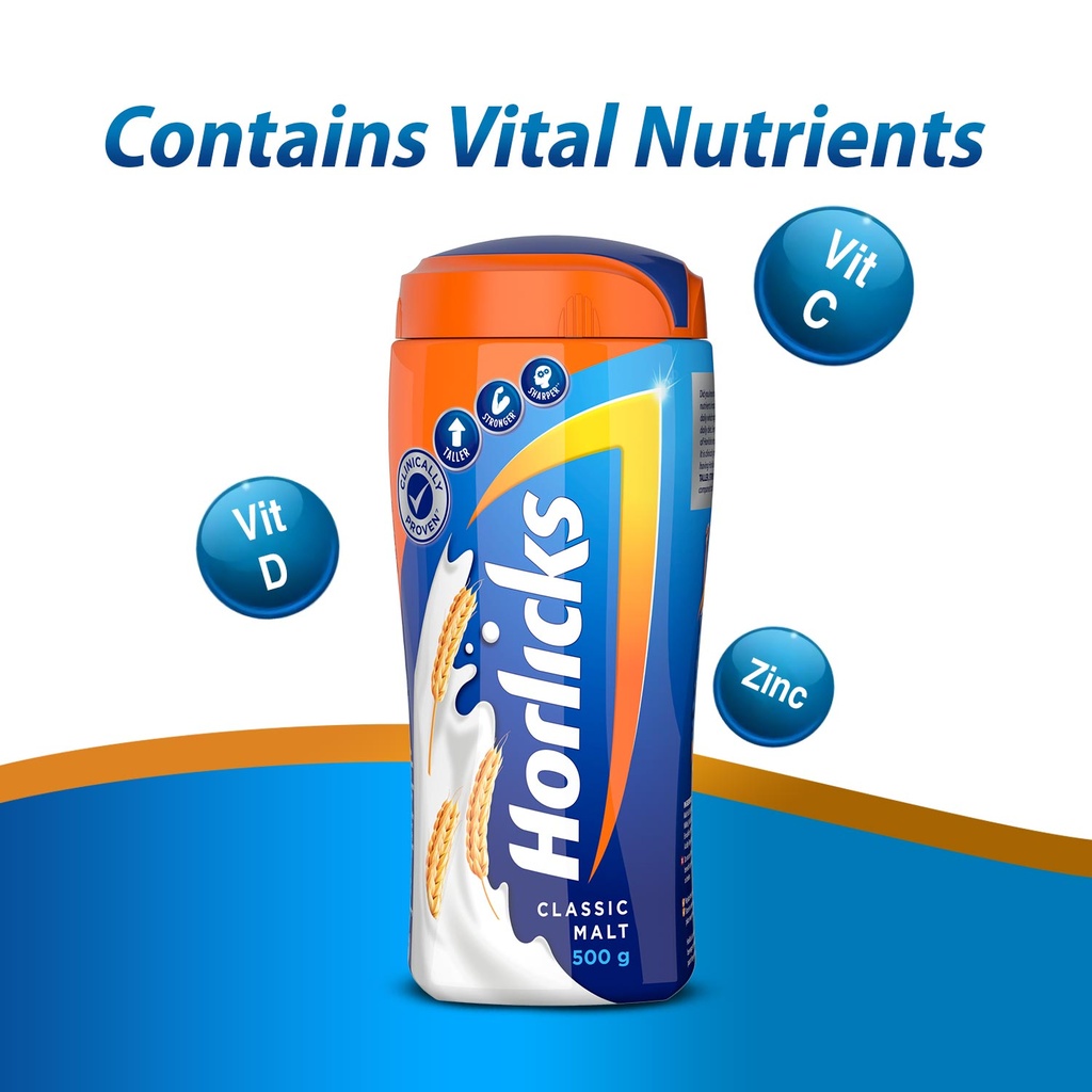 Horlicks Classic Malt Jar 500 gm with Free Knorr Soup Image
