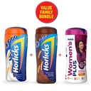 Horlicks Family Bundle Pack (Horlikcs 500 Jar + Chocolate + Women Horlicks) Image