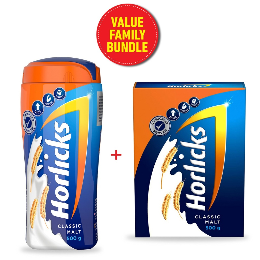 Horlicks 500gm Jar + 500 gm Refill Bundle Pack Image