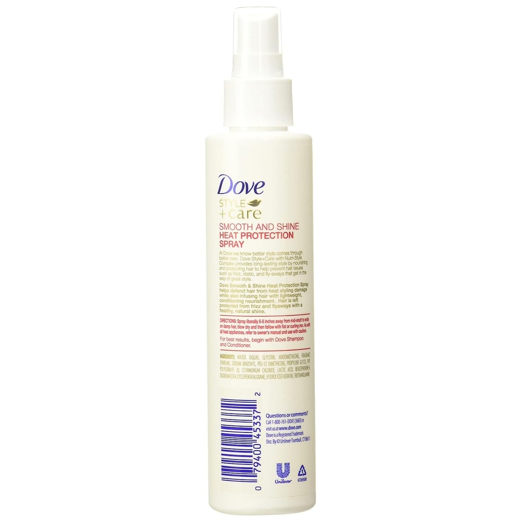 Dove Smooth and Shine Heat Protection Spray (180ml) Image