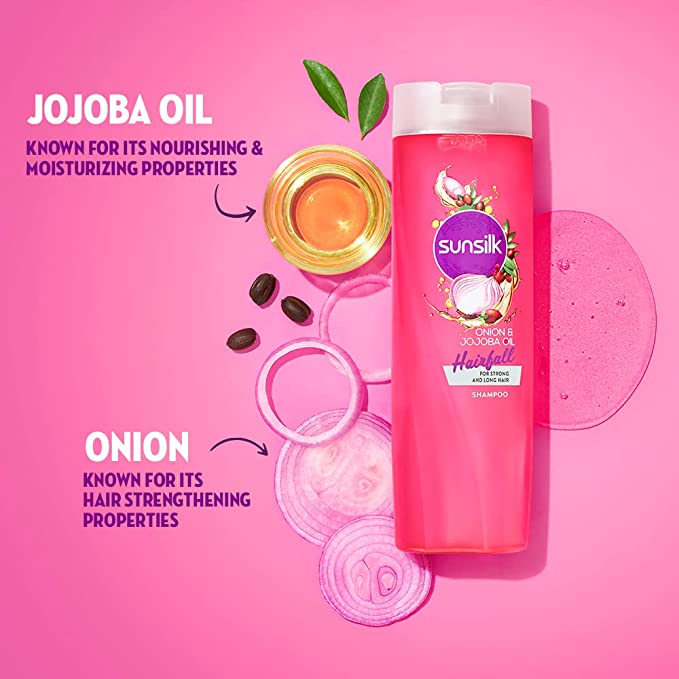 Sunsilk Hairfall Shampoo With Onion & Jojoba Oil, That Works Best To Nourish Your Long Hair, And Makes It Grow Stronger From The First Wash, 190 ml Image