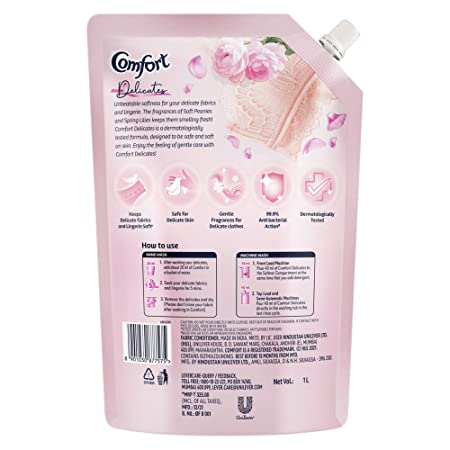 Comfort Delicates Fabric Conditioner, 1 Ltr Pouch Image