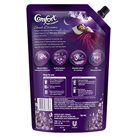 Comfort Sweet Dreams Fabric Conditioner, 1 ltr pouch Image