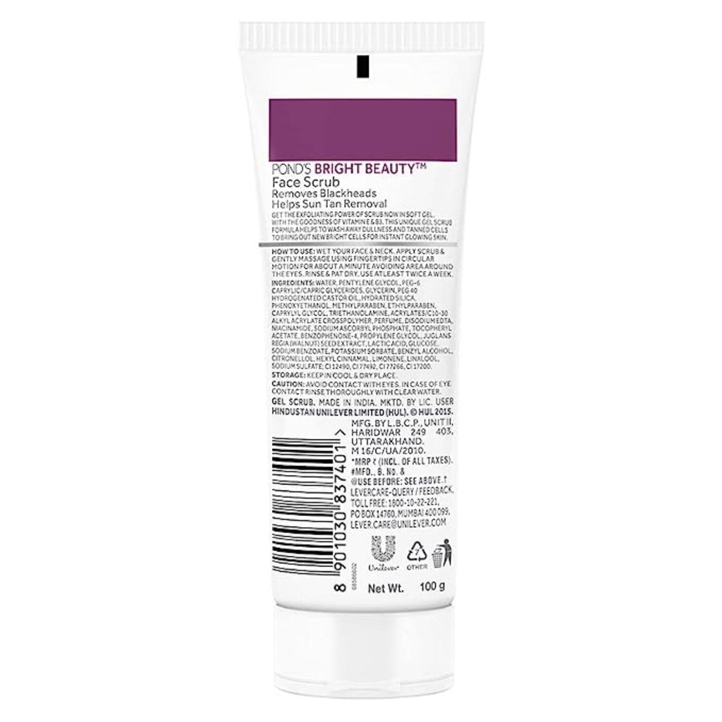 Pond's Bright Beauty Sun Dullness Removal Daily Facial Scrub 100 g Image