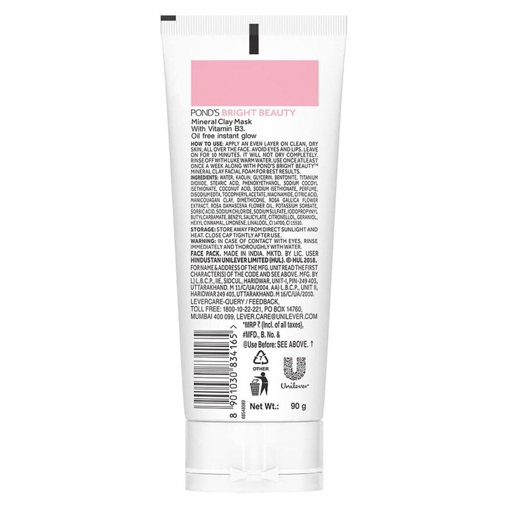 Pond's Bright  Beauty Mineral Clay  Face Mask 90 Gm Image