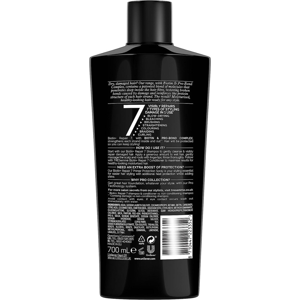Tresemme Biotin Repair 7 with Biotin & Pro-Bond Complex Shampoo 700 ml Image