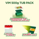 Vim Dishwash Bar With Free Scruber - 500g Image