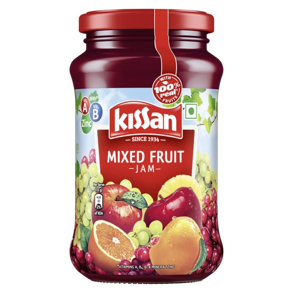 Kissan Mixed Fruit Jam, With Real Fruit Ingredients, 500 g Image