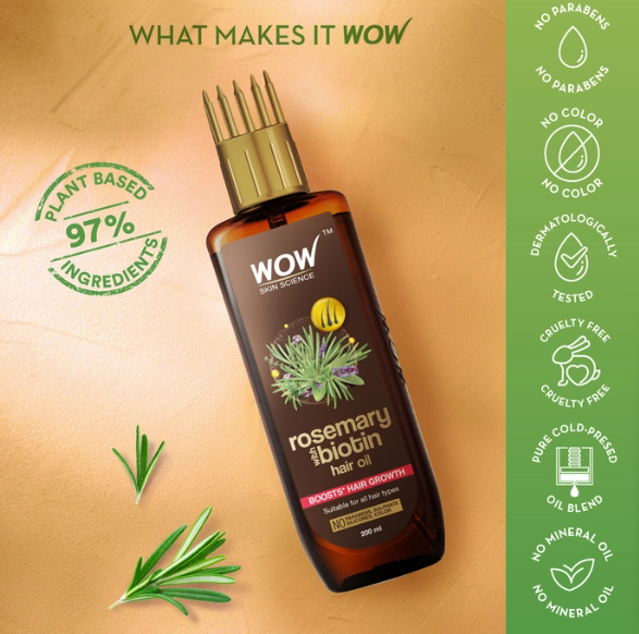 WOW Skin Science Rosemary With Biotin Hair Oil - 200 ml Image