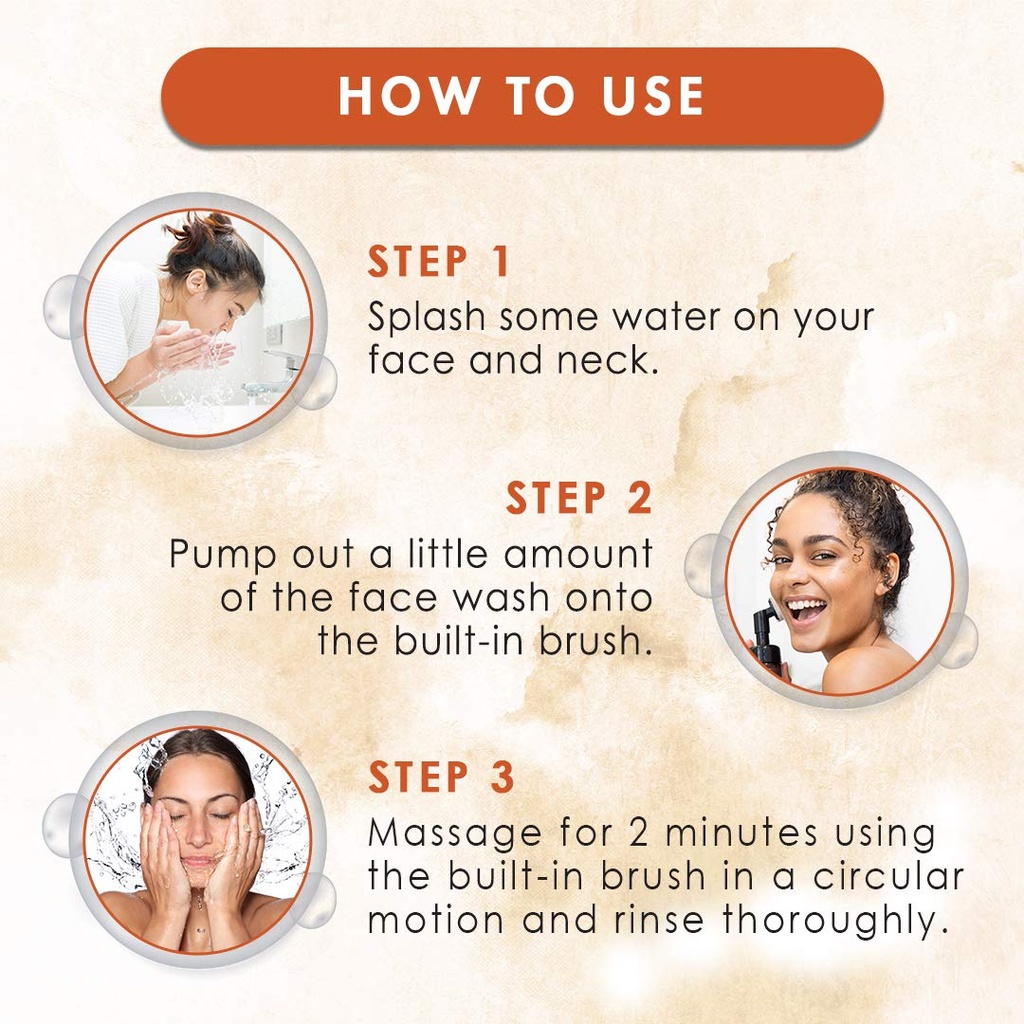 WOW Skin Science Vitamin C Foaming Face Wash With Built In Face Brush For Deep Cleansing 150 Ml Image