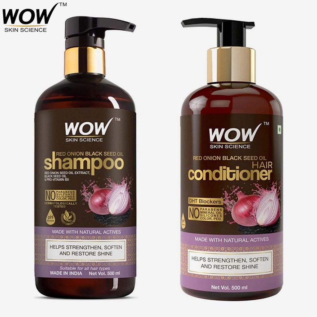 WOW Skin Science Onion Oil Shampoo & Conditioner Kit (500+500) ml Image