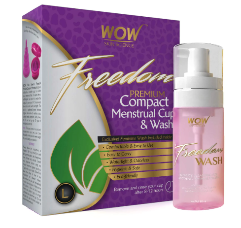 WOW Skin Science Freedom Reusable Menstrual Cup & Wash - Large (Post Childbirth) 60 ML Image