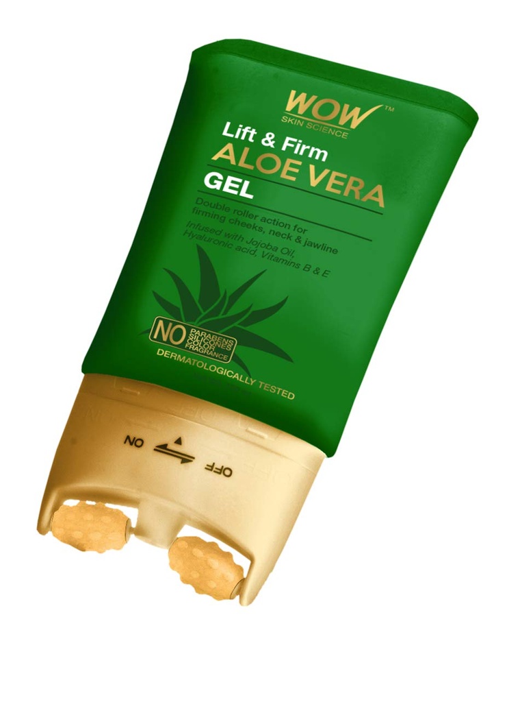 WOW Skin Science Lift & Firm Aloe Vera Gel with Double Roller Massager - 120ml Image