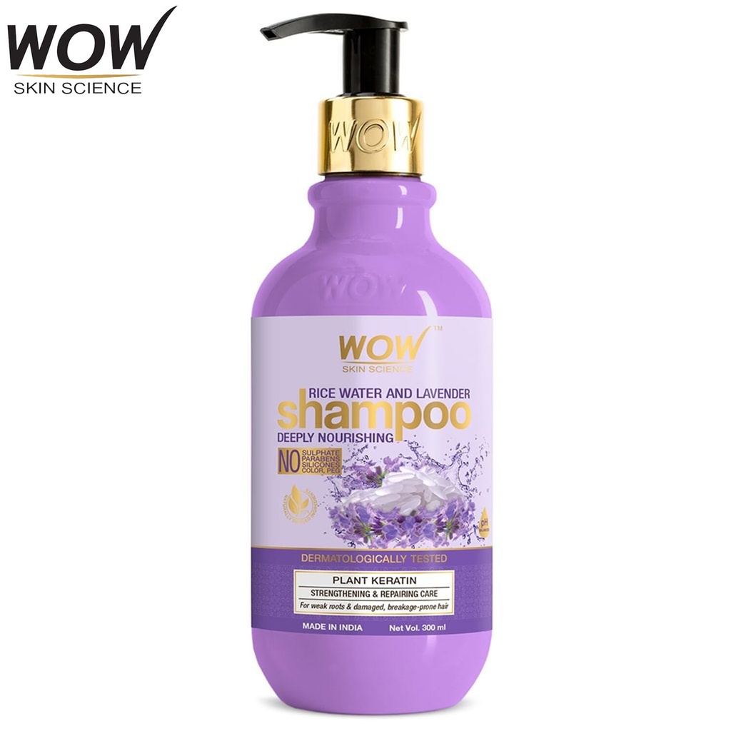 WOW Skin Science Rice Water Shampoo & Lavender 300ML Image