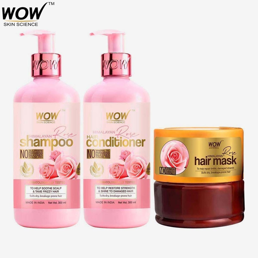 WOW Skin Science Himalayan Rose Kit (Shampoo + Conditioner + Hair Mask) Image