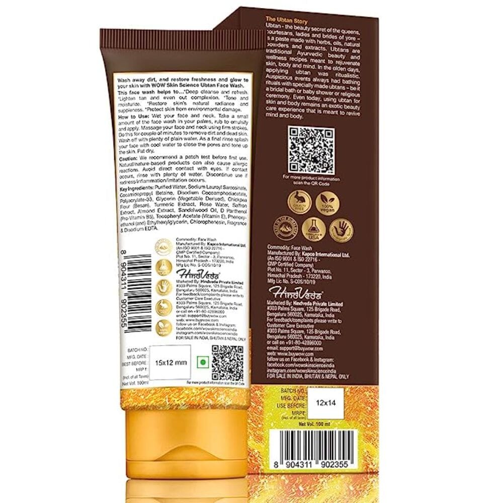 WOW Skin Science Ubtan Face Wash 100 ML Image