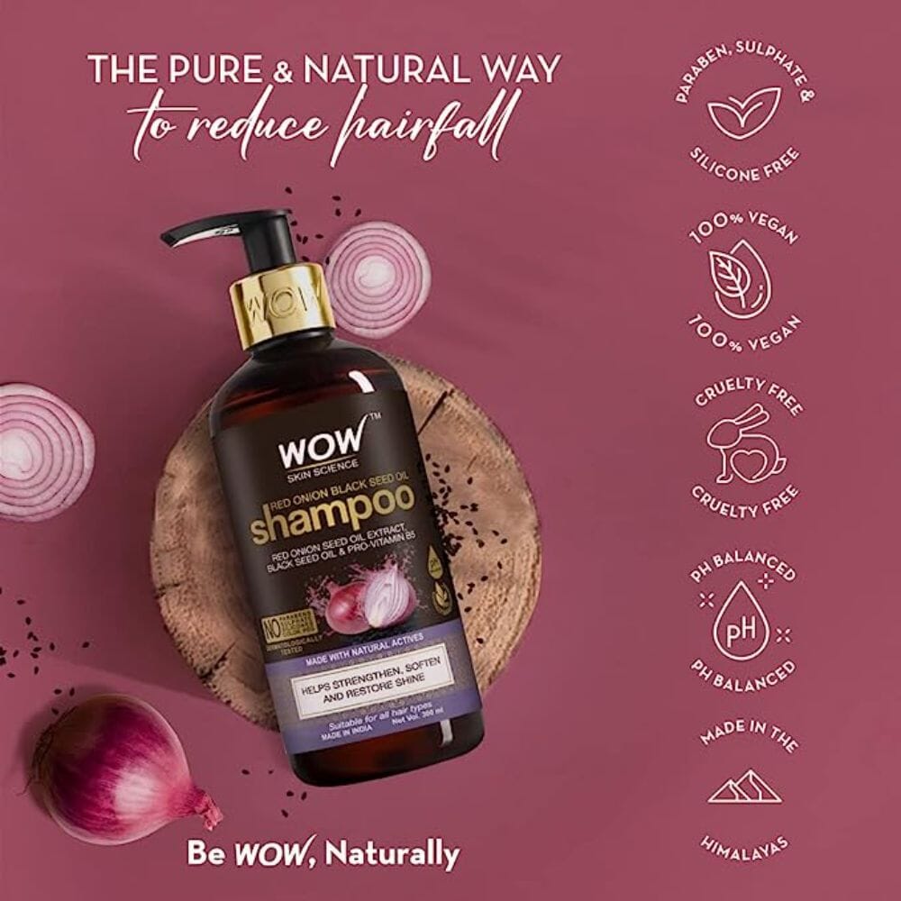 WOW Skin Science Red Onion Black Seed Oil Shampoo (300 ml) Image