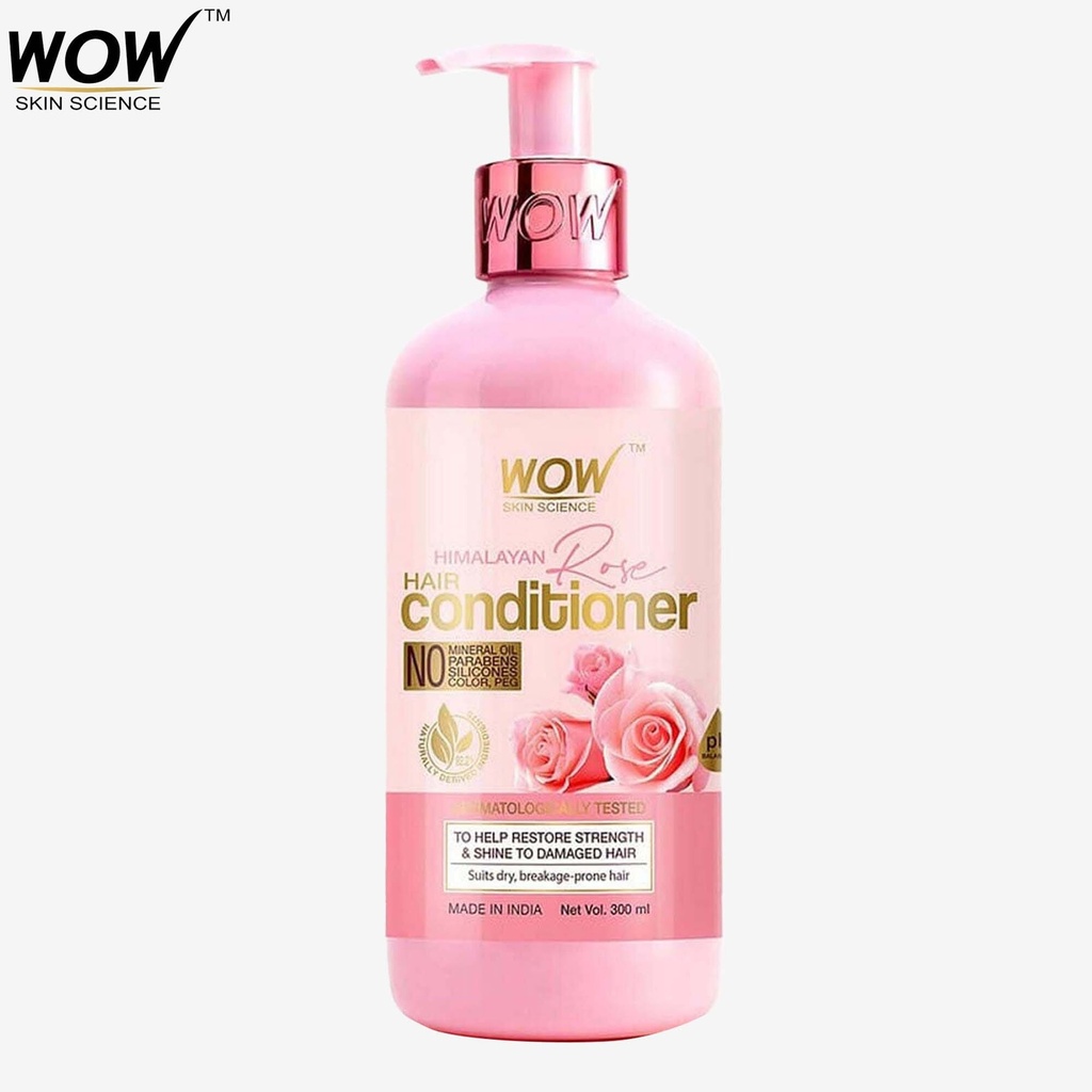 WOW Skin Science Himalayan Rose Conditioner Coconut Oil, Almond Oil & Argan Oil - For Volumizing Hair, Anti Smelly Scalp - (300 ml) Image