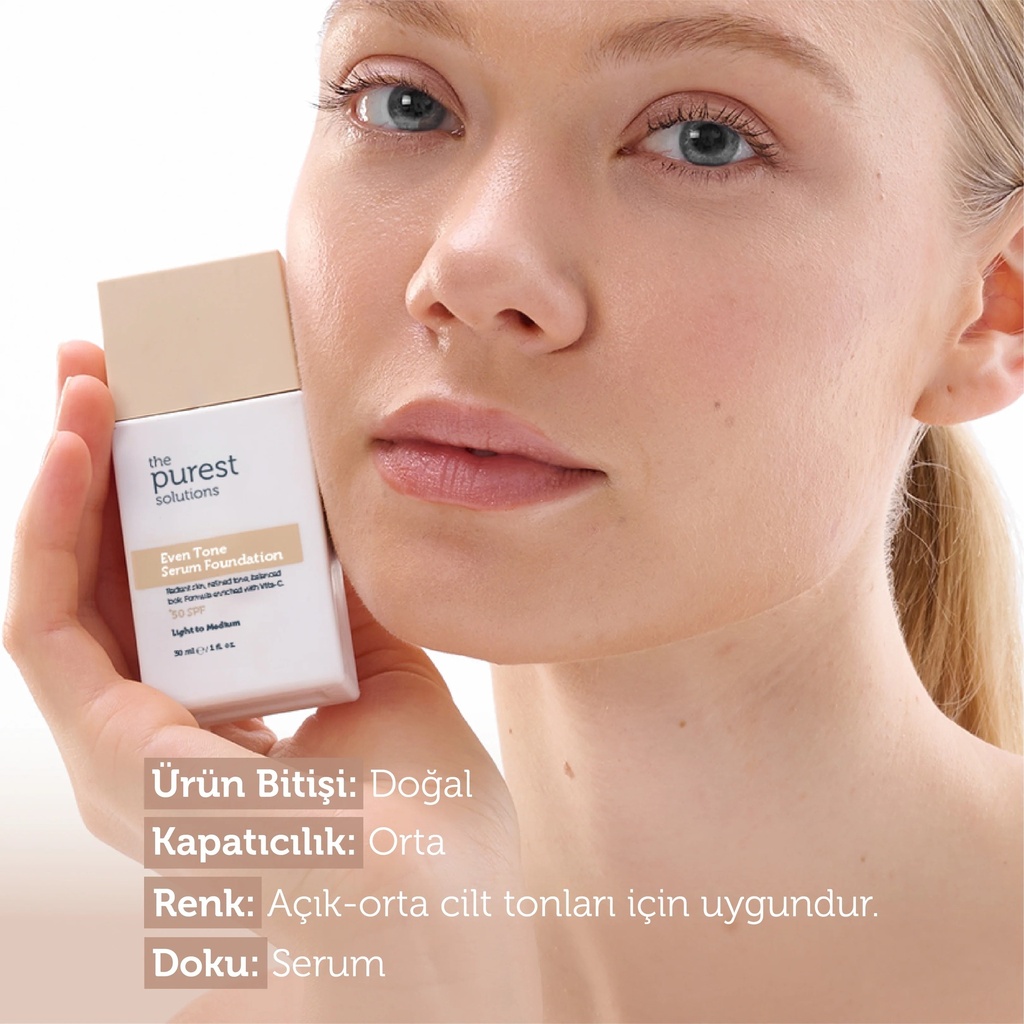 The Purest Solutions Even Tone Serum Foundation SPF 50+, 30 ml | Available in Light/Medium and Medium/Dark Tone Image