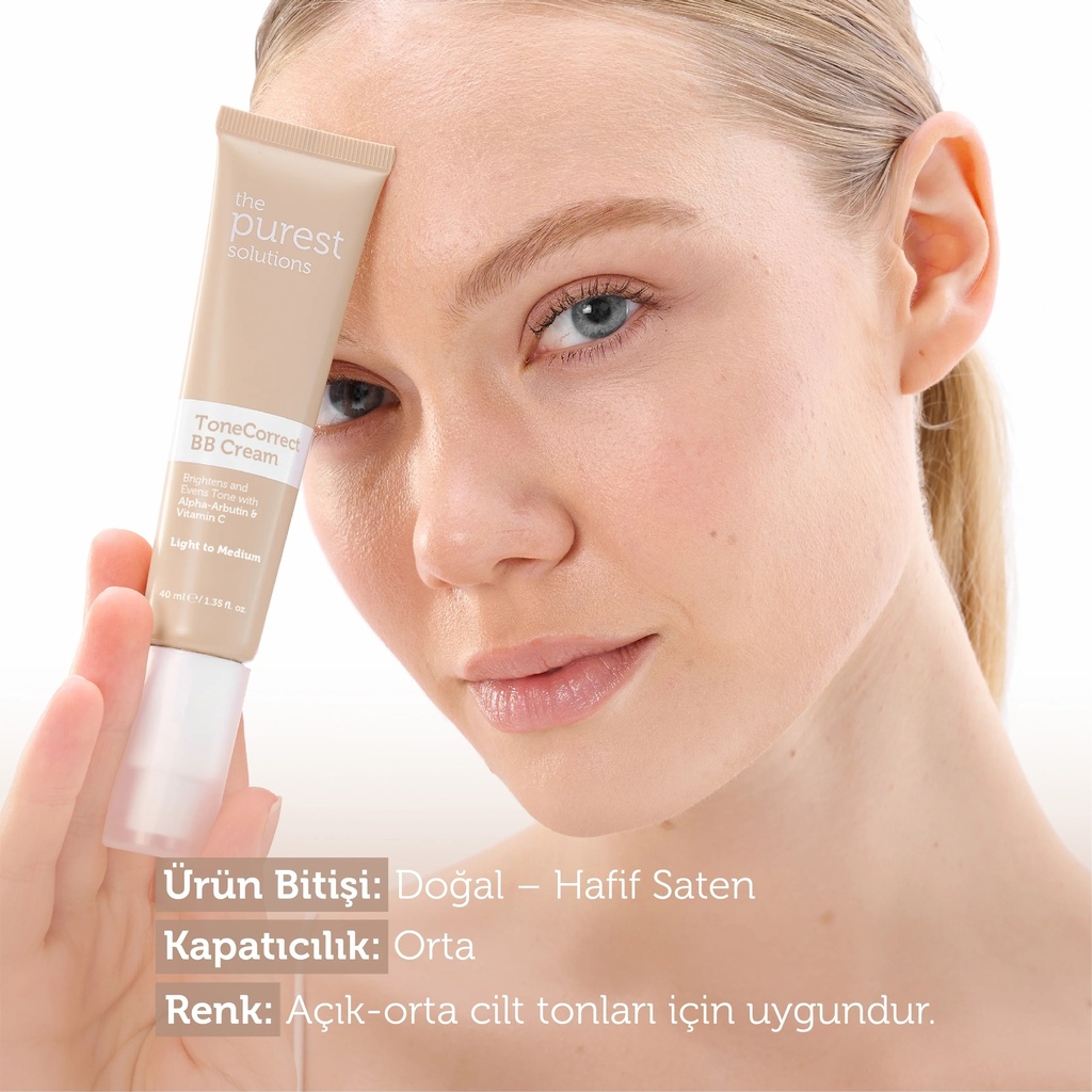 The Purest Solutions ToneCorrect BB Cream for Blemished Skin SPF 50+ 40 ml with Alpha Arbutin and Vitamin C | Available in Lght/Medium and Medium/Dark Tone Image