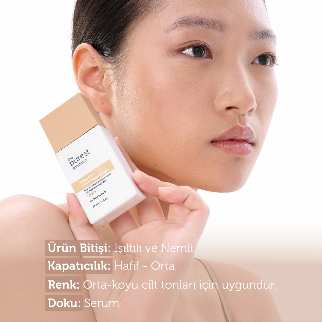 The Purest Solutions Hydra Glow Serum Foundation SPF 50+, 30 ml | Available in Lght/Medium and Medium/Dark Tone Image