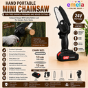 Hand Portable Mini Chainsaw For Tree Branch Pruning And Wood Cutting Compact Design With Safety Button Lock For Garden, Farm Image