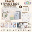 Travel Storage Bags, 6 Pcs Clothes Packaging Bags, Plastic Ziplock Bags, Reusable Frosted Waterproof Resealable Clothing Zipper Bags Pouch for Travel Shoes Clothes Cosmetics Storage Bag Image