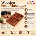 Wooden Foot Massager – 6 Roller Acupressure Tool for Pain Relief & Stress Image