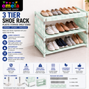 E Mela Shoe Rack 3 Tier Plastic Storage Shelf Stand (3 Layer) Image