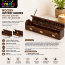 Wooden Incense Holder Incense Burner Holder Incense Stick & Cone Burner Holder Wooden Agarbatti Stand with Ash Catcher & Dhoop Batti Stand Image