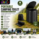 Portable Camping Toilet for Adults - Hapoon XL Portable Folding Toilet with Lid,Travel Portable Potty for Adults,Porta Potty Car Toilet,Black Image