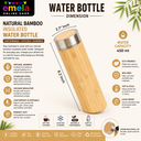 Natrual Bamboo, BPA-Free, Stainless Steel  Vacuum-Sealed Insulated, Hot-Cold Water Bottle Image