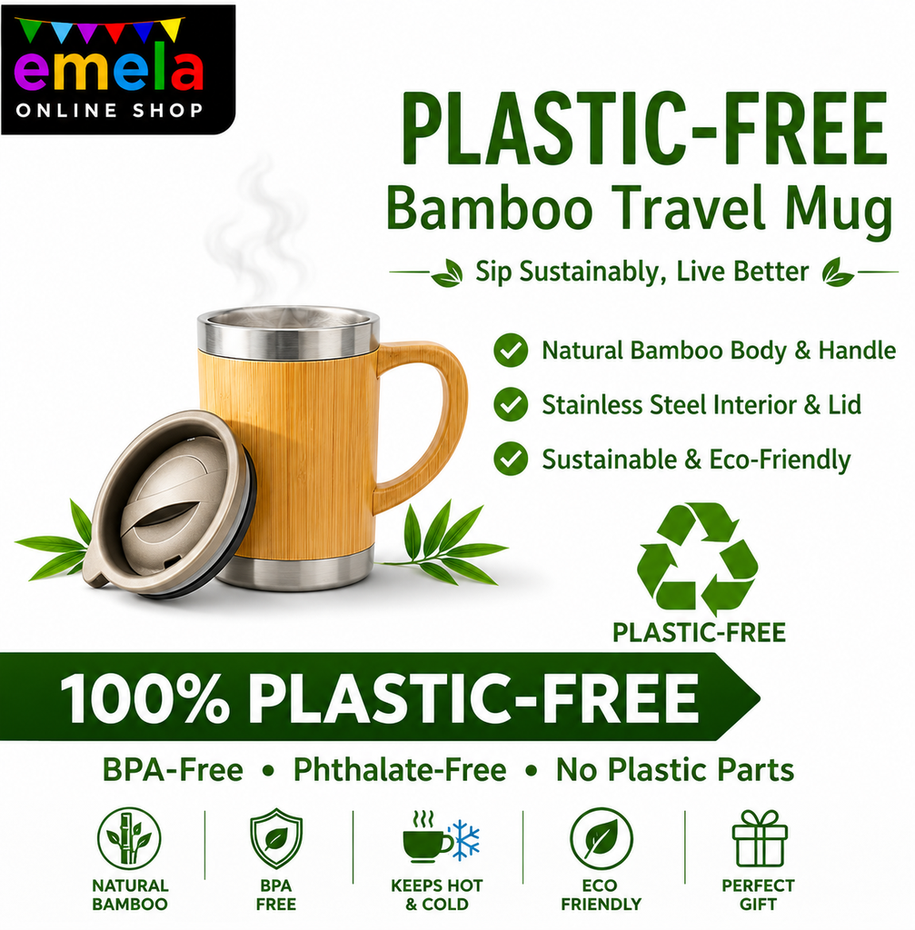 Natrual Bamboo, BPA-Free, Stainless Steel  Vacuum-Sealed Insulated, Hot-Cold Water Bottle Image