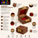 Handicraft Wooden Mini Storage Box Small Size Organizer For Ear Rings, Rings and Nose Pins Storage Box Brown Gift Box (Brown) Image