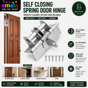 Self Closing Spring Door Hinge,Heavy Duty Folding Shelf Hinges,Invisible Automatic Door Closer Hinge with 90-Degree Positioning,Anti-Rust Door Closing Image