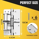 Self Closing Spring Door Hinge,Heavy Duty Folding Shelf Hinges,Invisible Automatic Door Closer Hinge with 90-Degree Positioning,Anti-Rust Door Closing Image