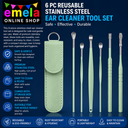 (6 Pc) Resuable Steel Ear Cleaner Tool Set with Storage Box Image