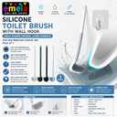 Silicone Toilet Brush with Wall Hook, Golf Shape Design, Long Handle, Anti-drip Bathroom Cleaner Set Pack of 1 Image