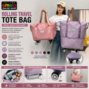 E Mela Travel Duffle Bag with Wheels- Foldable, Expandable, Extendable Trolley with 4 Detachable 360° Wheel, Waterproof Luggage for Men & Women, Convertible Carry-On with Strap & Carry Option Image