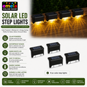 Solar Light Outdoor Garden lamp Home Stair Step Lights Waterproof Balcony Led Solar Powered Lights,(4 pc set ) Image