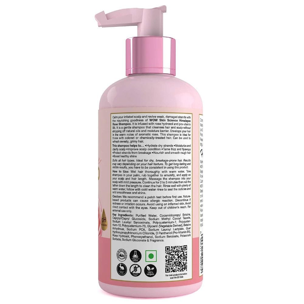 [115872876-1655033224759-0] WOW Skin Science Himalayan Rose Shampoo + Himalayan Rose Conditioner Kit(300+300)ml