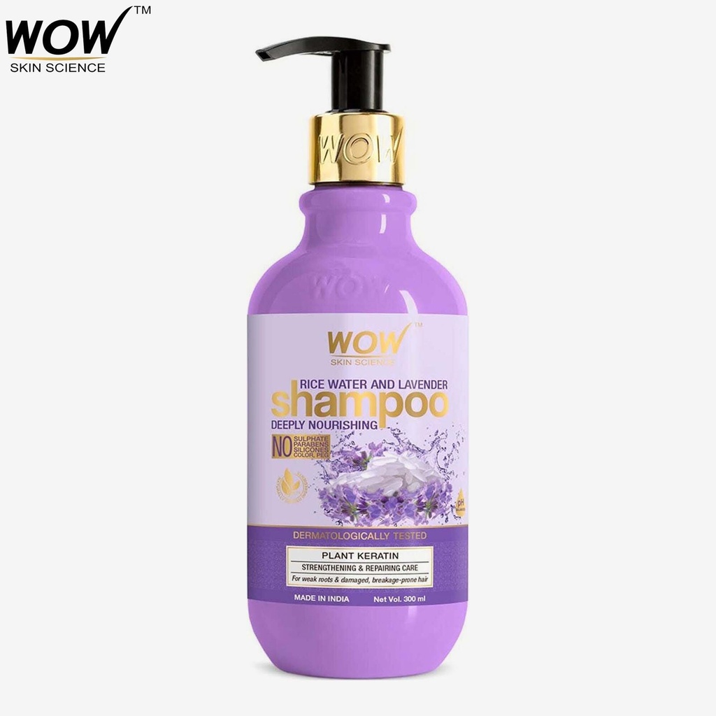 [111799473-1644314091221-0] WOW Skin Science Rice Water Shampoo & Lavender 300ML