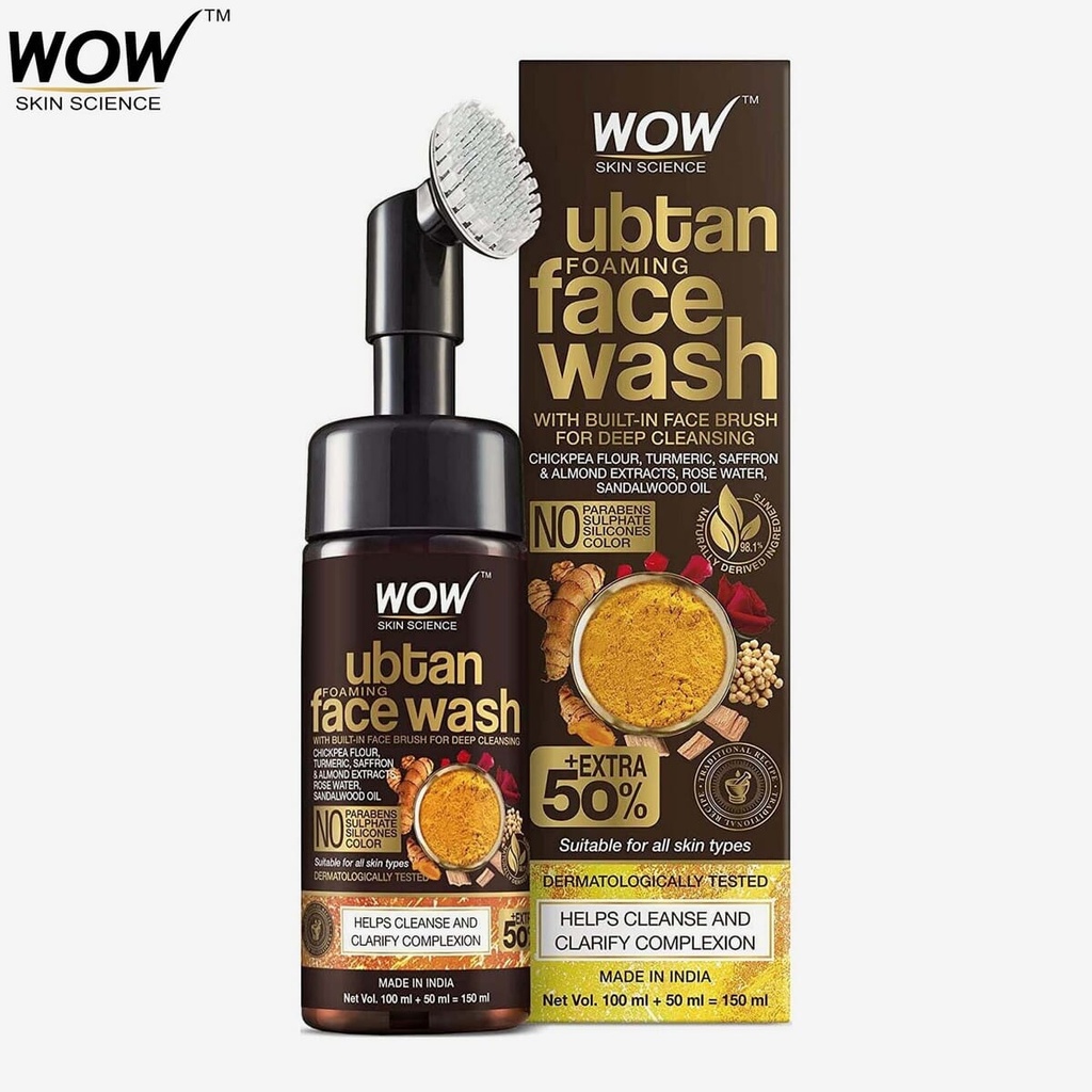 [109900523-1639030885459-0] WOW Skin Science Ubtan Foaming Face Wash-150ml