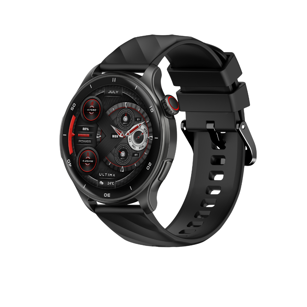 [SWNAVIGATOR-BK] Ultima Navigator Premium Smartwatch | 1.43" TRU Amoled Spherical Display | In-Build GPS | Barometer | Altimeter | 24/7 Health Tracking | Fitbeing App Support