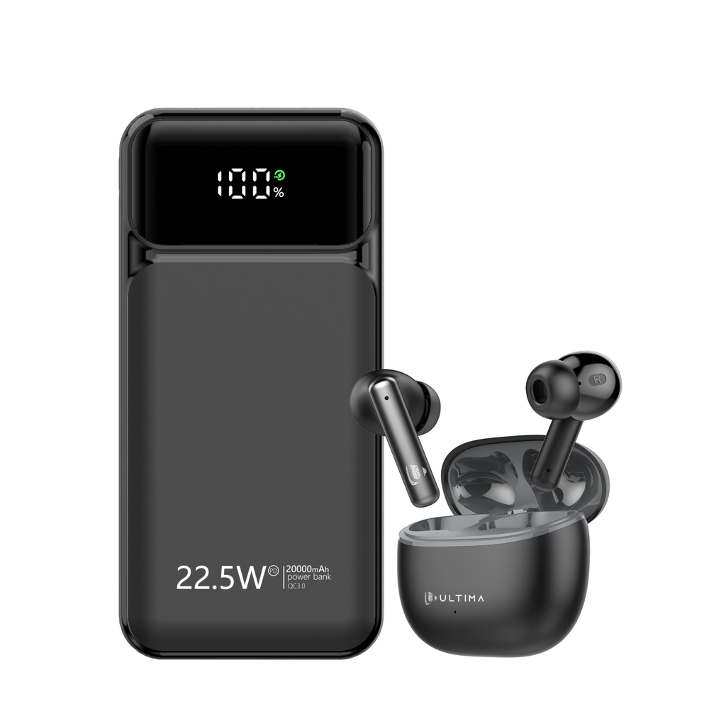 [Boost 20K Pro + Boom 141] Ultima Lifestyle Combo: Boost 20K Pro 20000mAh Powerbank + Boom 141 Earbuds